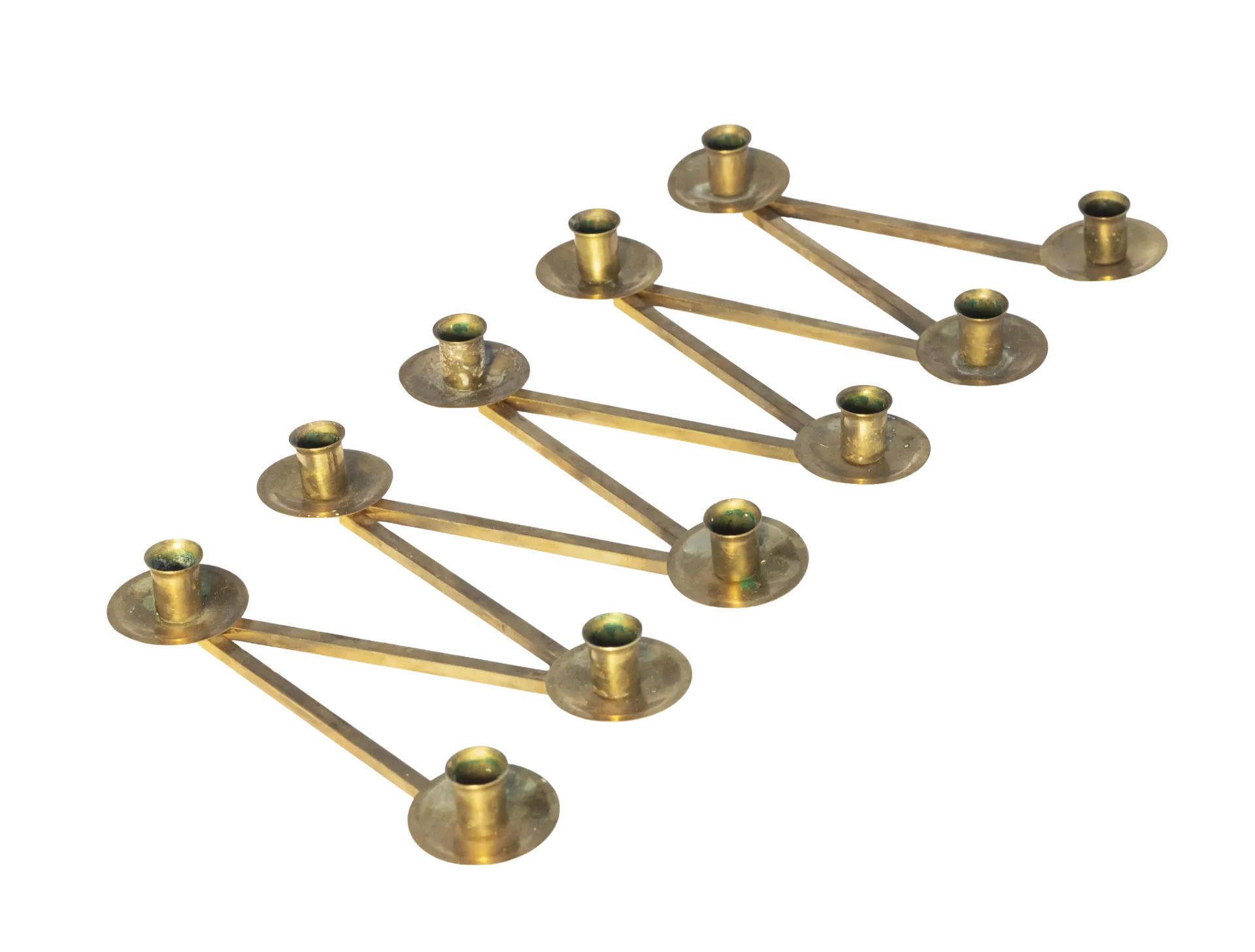 Lars Holmstrom Maragareta candlesticks in brass - Sweden