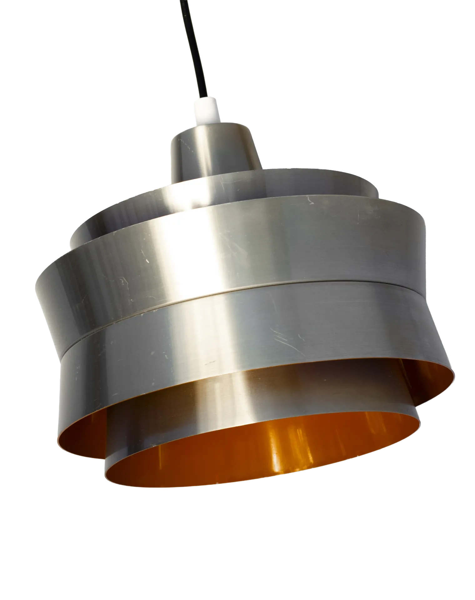 Carl Thore Trava Lamp Aluminum and orange lacquered inside