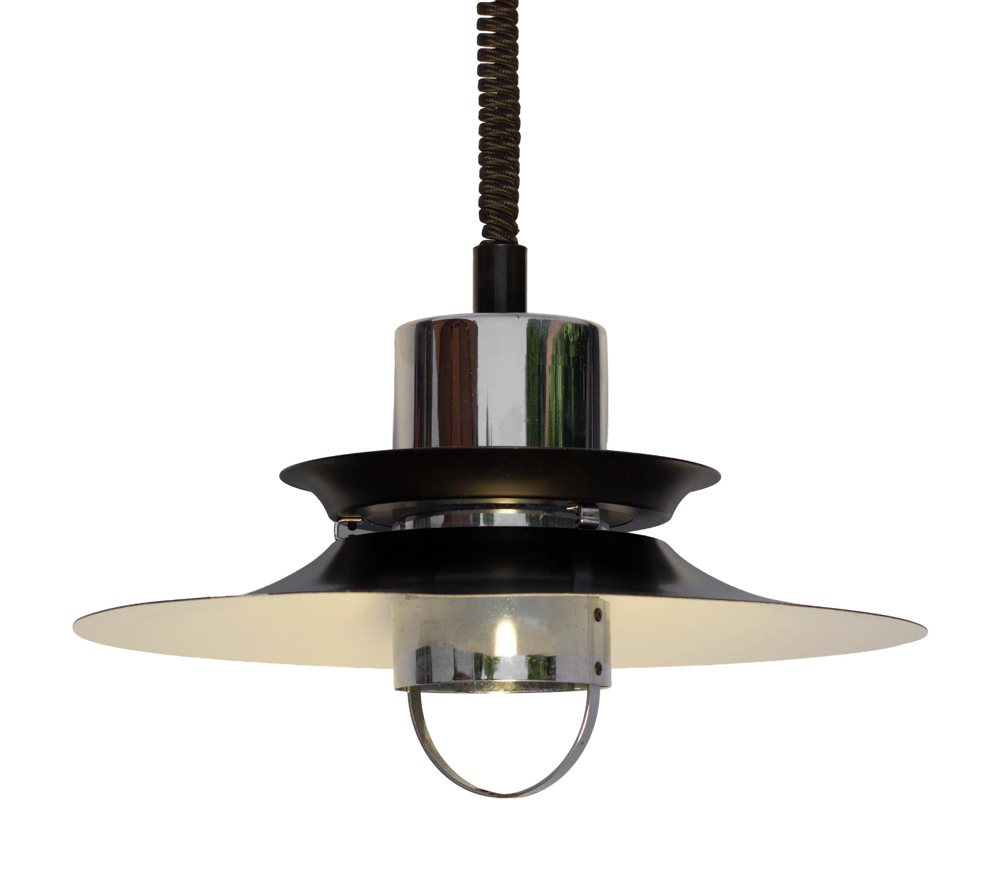 Adjustable Pendant lamp by Vitrika in black painted aluminium and chrome