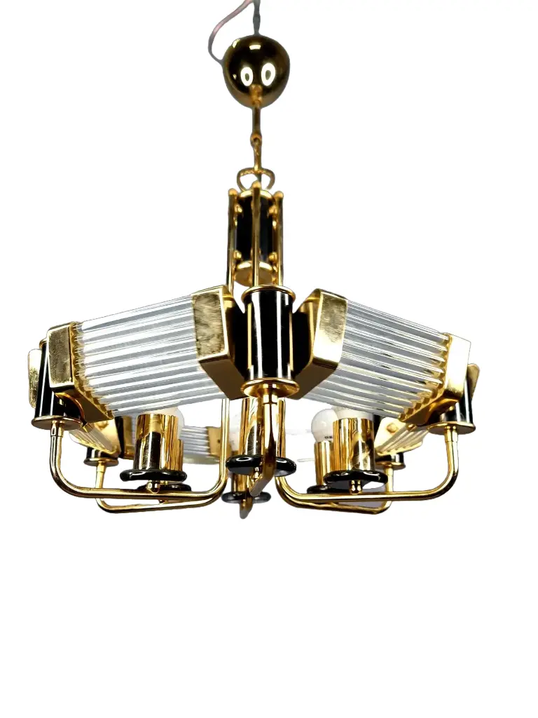 Bakalowits & Söhne brass and crystal chandelier