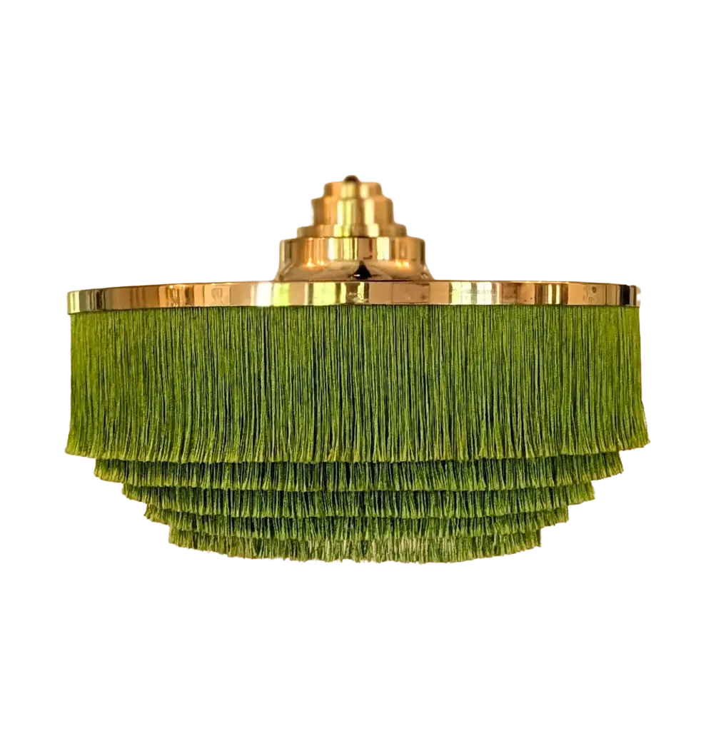 Hans-Agne Jakobsson T-603 brass pendant with green fringes