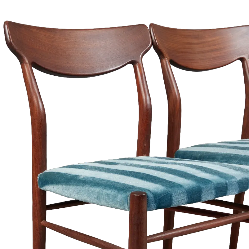 Set of 4 teak dining chairs designed by Gustav Herkrströter for Lübke Modell 603