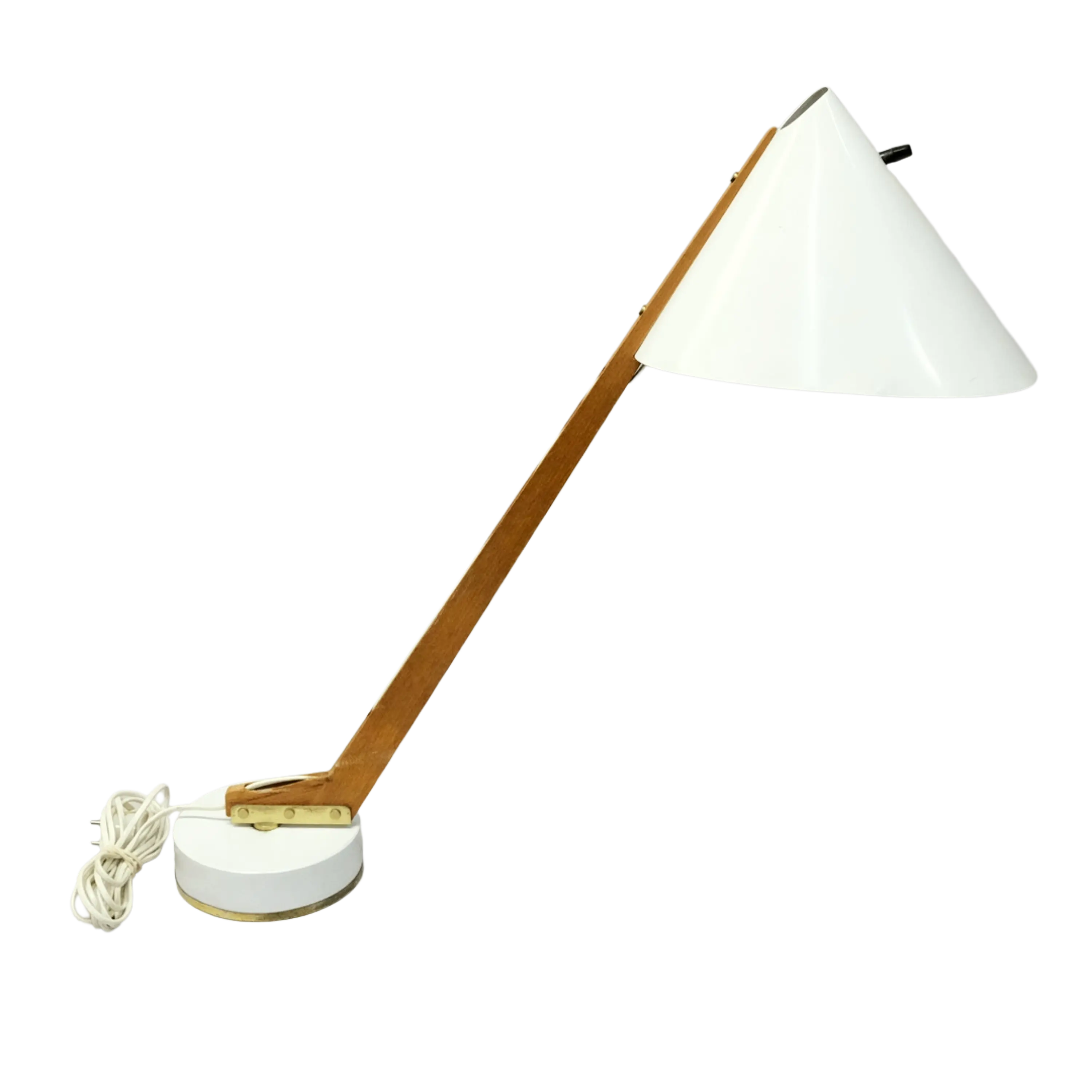 Hans Agne Jakobsson B54 desk lamp teak and brass | Fynd Vintage