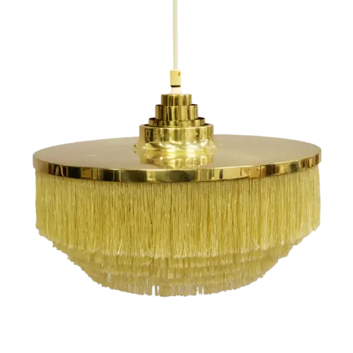 Hans-Agne Jakobsson T-603 messing hanglamp met gele franjes